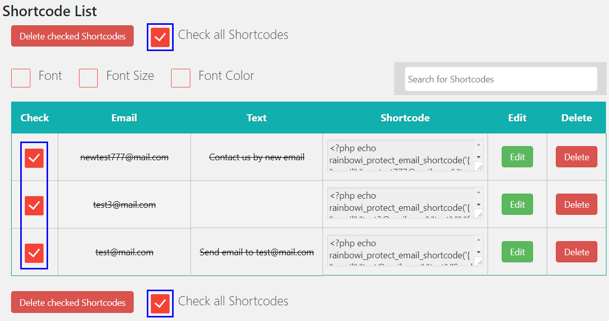 Shortcode Generator